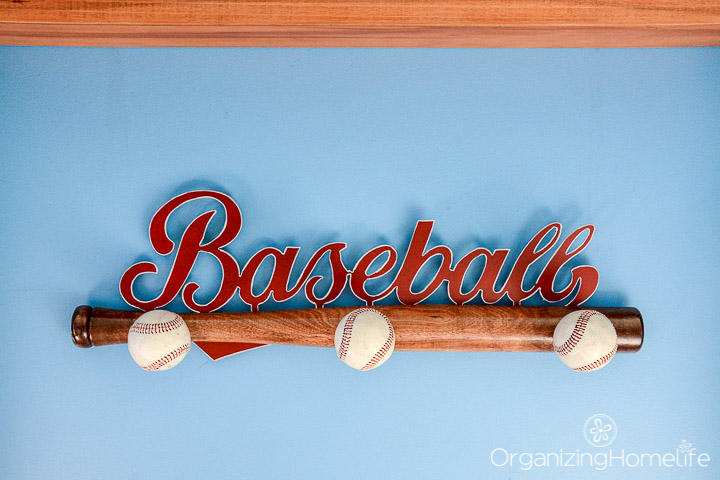 baseball wall rack with pegs