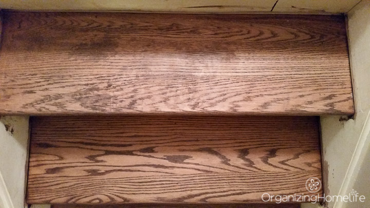 Hardwood floor refinishing - after wood conditioner | Organizing Homelife