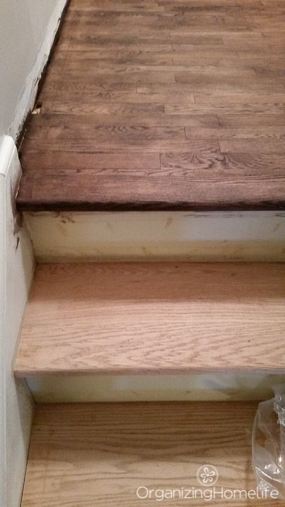 Hardwood floor refinishing - prepping for stairs | Organizing Homelife