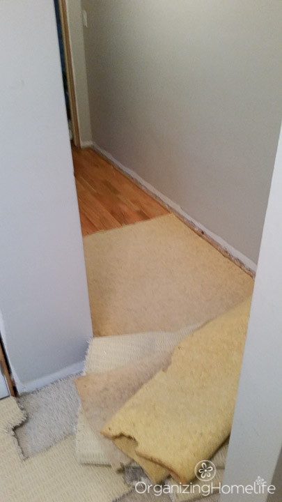 Hardwood floor refinishing - carpet removal |Organizing Homelife