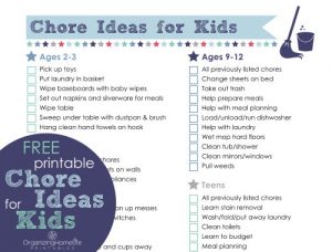 Free Printable Chore Chart Ideas