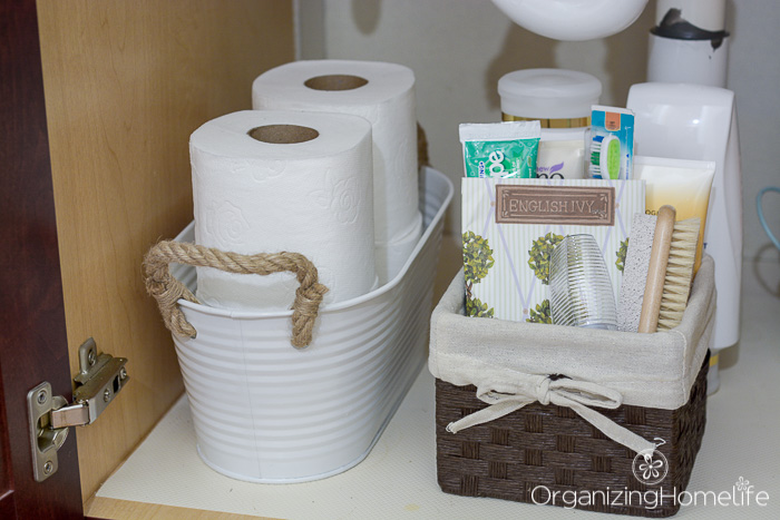 Extra Toiletries for Guest Bathroom | Organizing Homelife