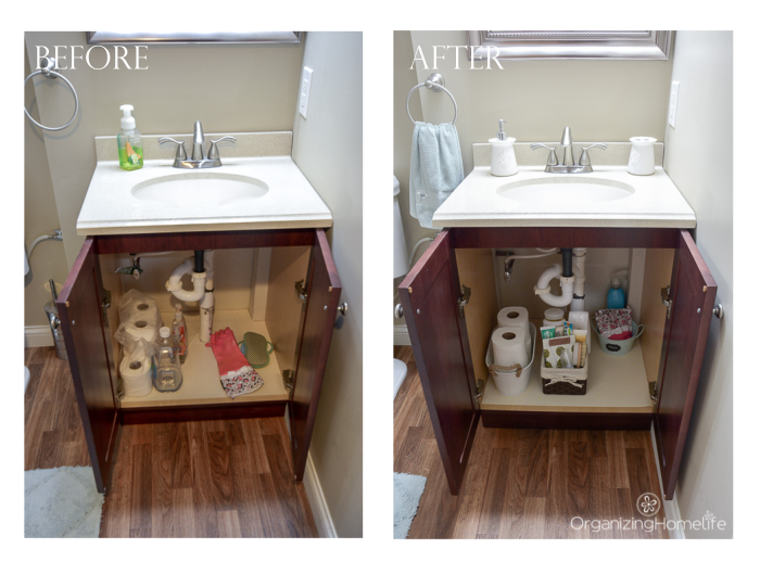 Guest Bathroom Vanity Organization