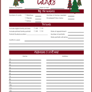 Christmas Card & Newsletter Planning Printables