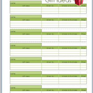 Free Printable Gift Idea Planners