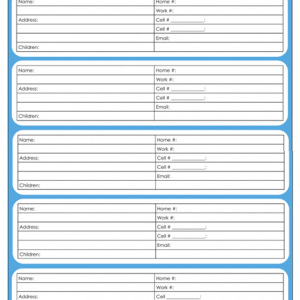 31 Days of Home Management Binder Printables: Day #10 Contacts List ~ Our Friends