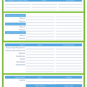 31 Days of Home Management Binder Printables: Day #11 Medical & Health Insurance Contacts