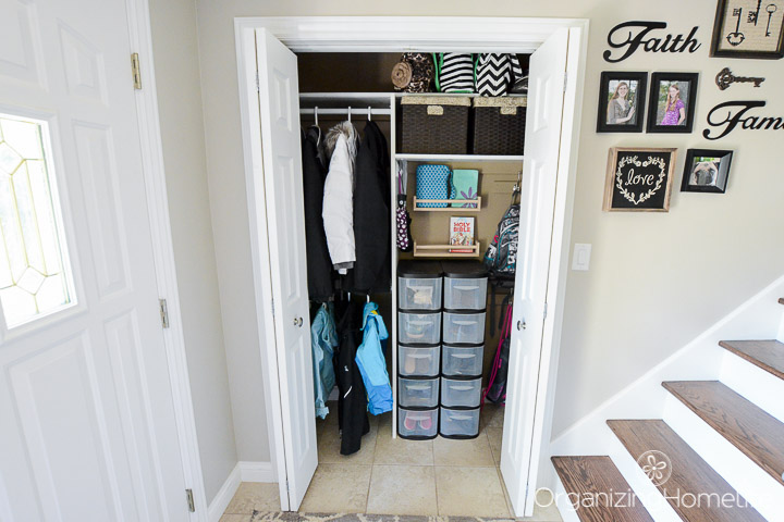 Organized Entryway Closet | Organizing Homelife